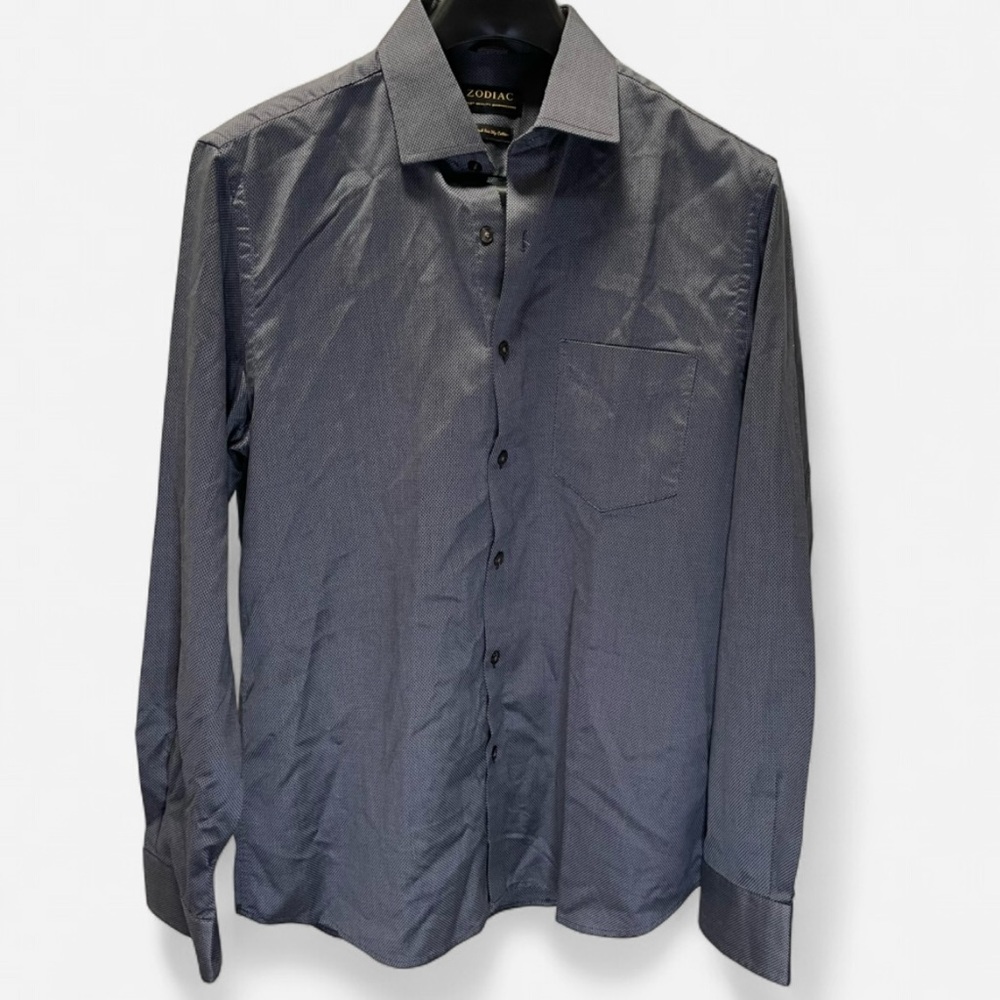 Zodiac Mystero4 Dress Shirt Dark Grey Mercerized 2-Ply Cotton 16.75 / 42cm Men